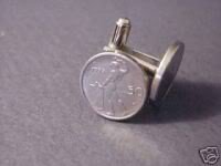 CUFFLINKS~Naked Blacksmith Italian LIra Lire small coin