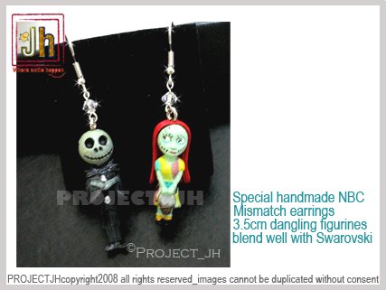 Special handmade Nightmare before Christmas MisMatch earrings Project_JHStore
