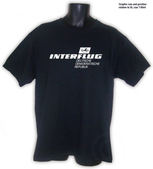 Interflug East German Retro Airline T-Shirt Black S, M, L, XL, 2XL