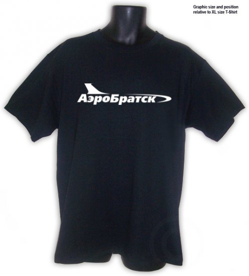 AEROBRATSK Russian airlines USSR T-SHIRT Black S, M, L, XL, 2XL