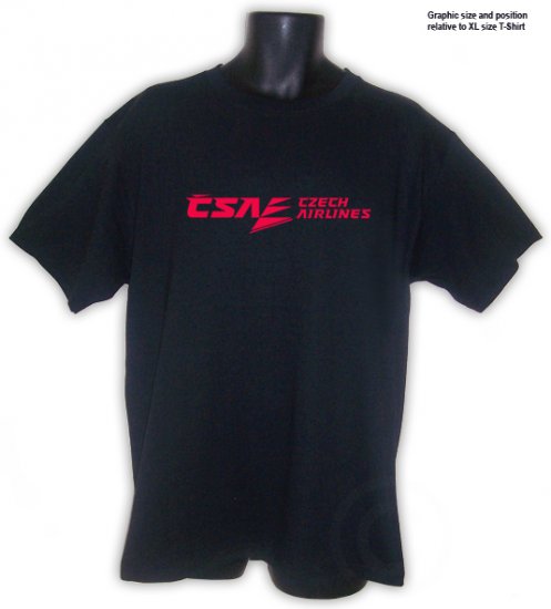 CSA, Czech Airlines Collectible BLACK T-SHIRT S, M, L, XL, 2XL