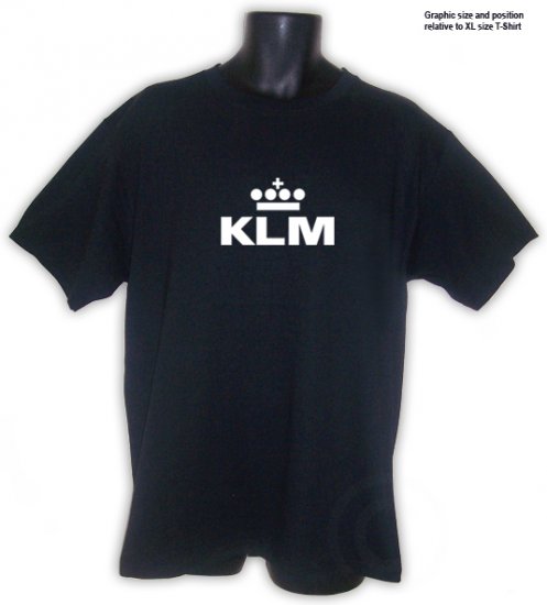 KLM Royal Dutch Airlines Black T-SHIRT S, M, L , XL