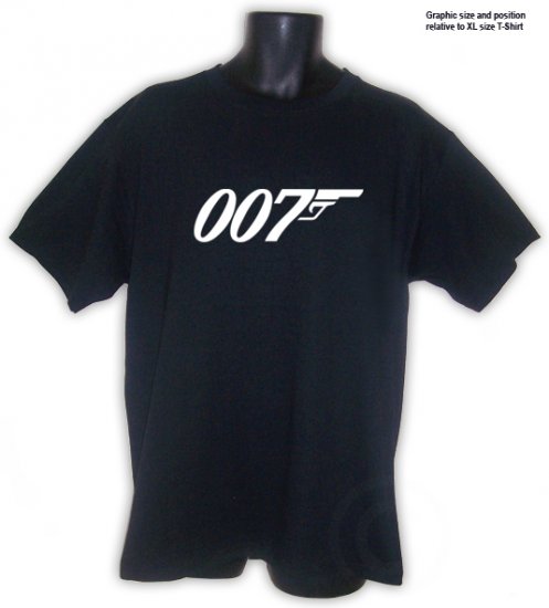 BOND JAMES 007 MOVIE Fan T-Shirt Black S, M, L, XL, 2XL