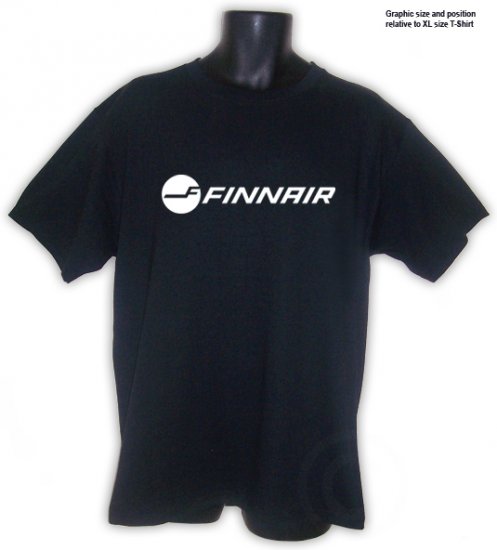 Finnair Finland Airlines BLACK T-Shirt S, M, L, XL, 2XL