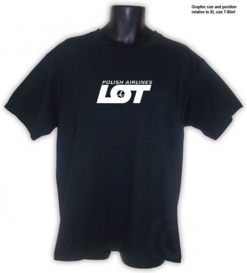LOT polish Airlines Poland Black T-shirt S, M, L, XL, 2XL