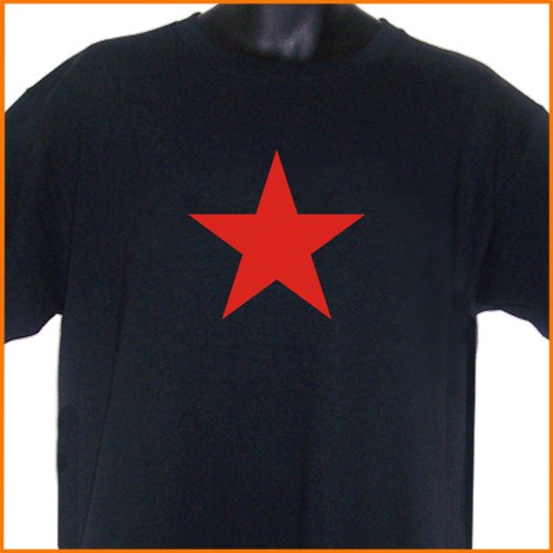 Red Star T-Shirt Black S, M, L, XL ~ FREE SHIPPING