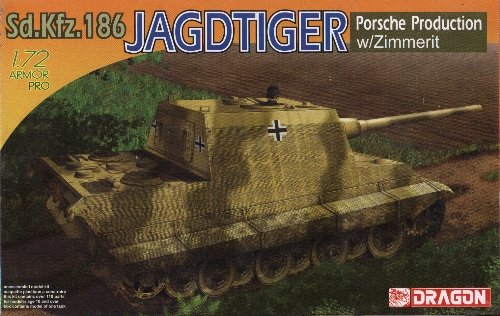 JAGDTIGER PORSCHE with ZIMMERIT Tank Destroyer 1/72 DML Dragon 7291