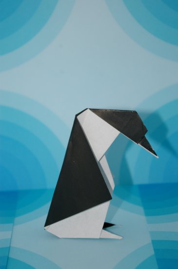 Black & White Origami Penguin