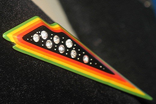 RARE BAKELITE PHILADELPHIA CARVED PIN W/RHINESTONES