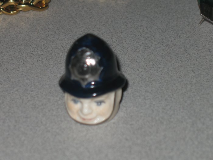 POLICEMAN CUTE THIMBLE SIGNED CROFT CHINA ENGLAND FINE BONE CHINA