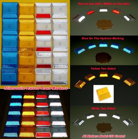 White/Red Raised Reflective Pavement Markers