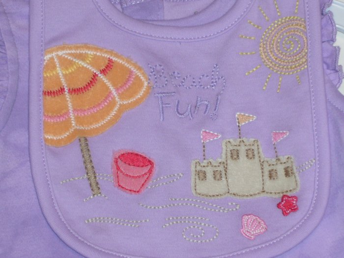SONOMA GIRLS ROMPER AND BIB SIZE 3-6 MONTHS NWT