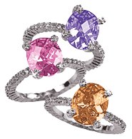 Best Wishes Ring with Rhinestone Band Pink (Love) Size M