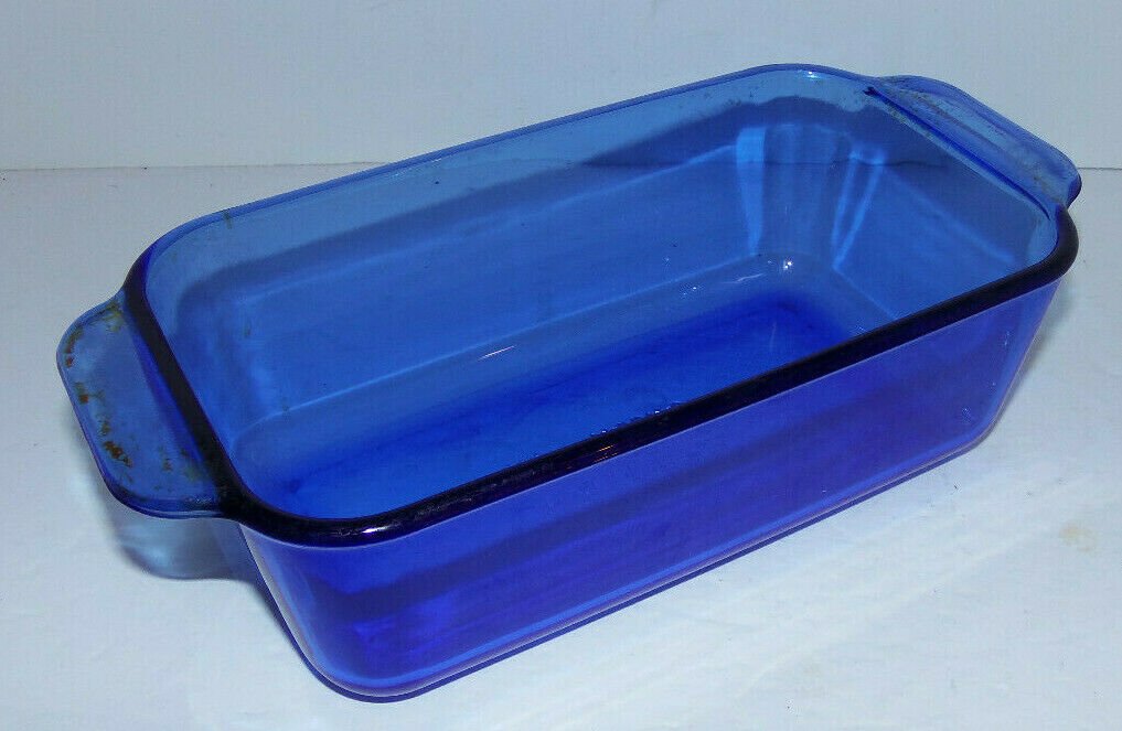 Vintage PYREX Cobalt Blue Glass Loaf Pan 213 R Kitchen Bakeware