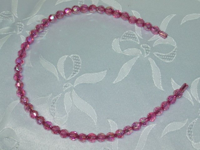 Pink Aurora Borealis Crystal Beaded Headband Hair Band flexible hair fascinator
