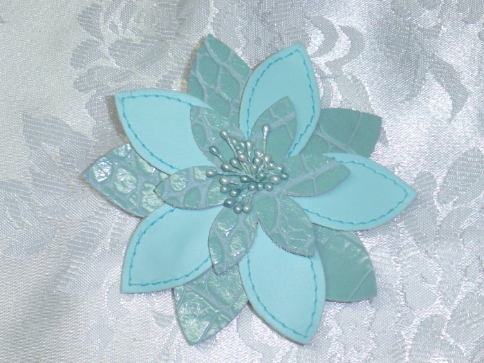 Dusty Teal~ Leatherette/Vinyl hair jewelry Barrette~ Claires Boutique~ Hair Barrette