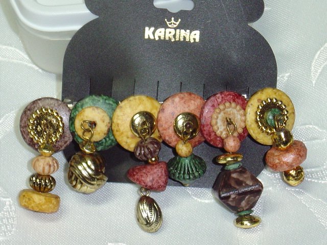 KARINA BEADED BARRETTE~COLORFUL HAND BEADED DANGLING BEADS HAIR JEWELRY BARRETTE