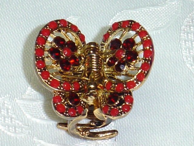 RED SWAROVSKI CRYSTAL Elements ACCENT HAIR JEWELRY CLAW CLIP