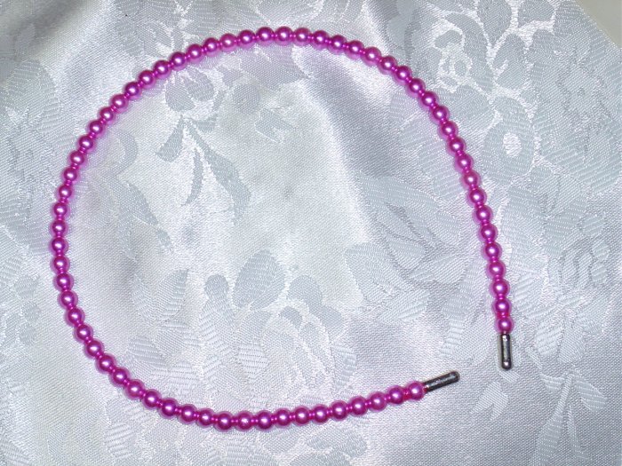 Pink Simulated Peal headband hair band flexible hair fascinator