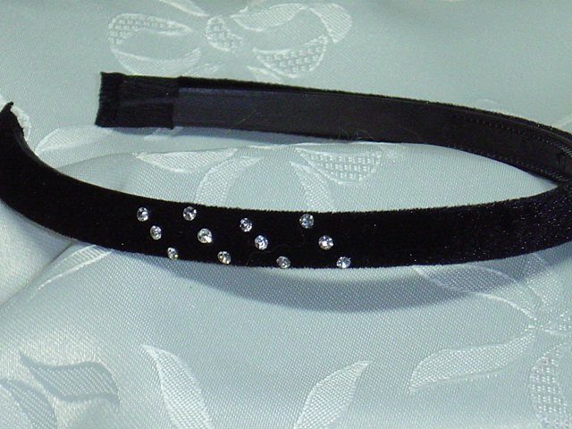 Black Velvet Austrian Crystal studded hair band head band