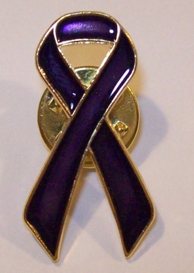 PURPLE CANCER AWARENESS RIBBON LAPEL PIN RELAY FOR LIFE