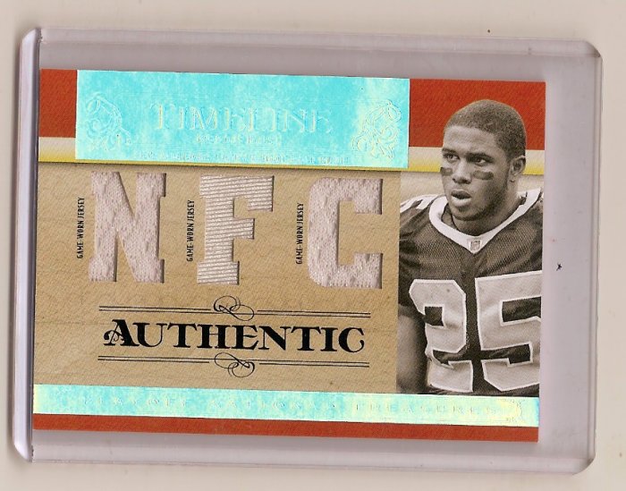 REGGIE BUSH 2007 PLAYOFF NATIONAL TREASURES TIMELINE TRIPLE JERSEY CARD SERIAL #'D 15/25