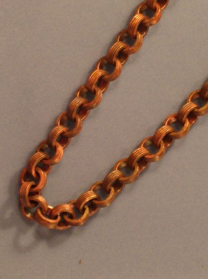 Vintage Copper Round Link Chain Necklace 18"