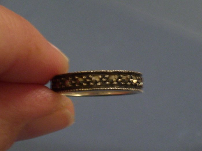 Vintage Sterling Silver & Marcasite Ring Band Size 5.5