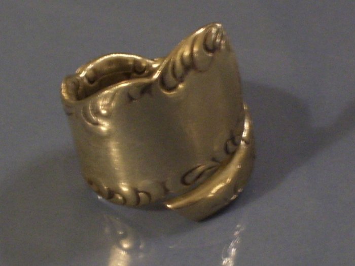 Vintage Big Sterling Silver Spoon Ring Size 6