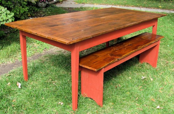 Pine Farm Table from Reclaimed Lumber
