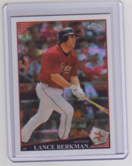 LANCE BERKMAN 2009 TOPPS CHROME XFRACTOR #133