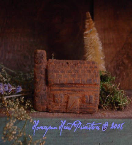 Primitive Beeswax Little Log Cabin