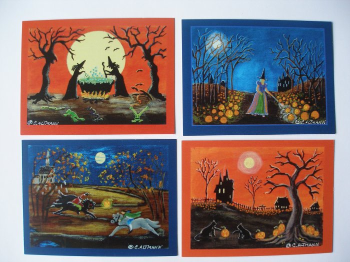 Halloween Art 4 Individual ACEO Size Art Prints