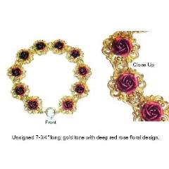 Gorgeous Unsigned Rose Design Bracelet