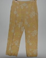 Ann Taylor Yellow Floral Capri Pants sz 6 Spring