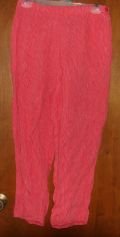 Womens FLAX Red Striped Linen Pants sz Small VGC