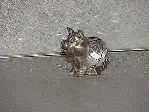 Adorable Pewter Crystal Pig Collector Figurine Spoon(?)