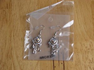 NEW NIP ABC Earrings Silvertone Teacher Gift Rhinestone