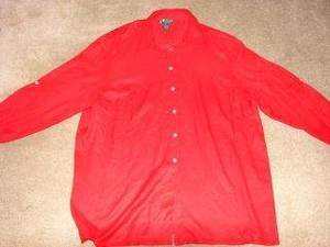 Womens Lauren by Ralph Lauren 3/4 Sleeve Shirt 2X Silk