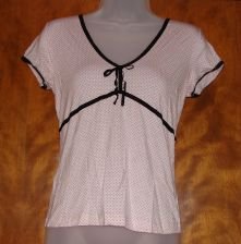 Banana Republic Pink w/Black Polka Dots Shirt sz Small