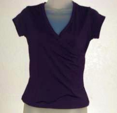 Womens Purple Express Criss Cross Front Shirt sz Small EUC