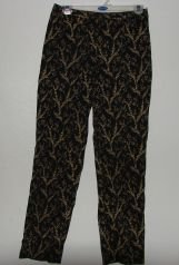 Womens Ann Taylor Black/Gold Floral Pants sz 3 EUC