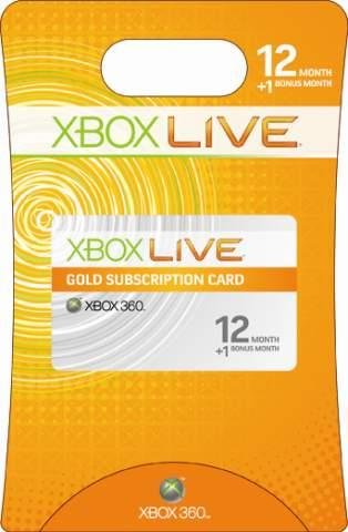 Xbox 360 Live 12 Month Gold Subscription Card
