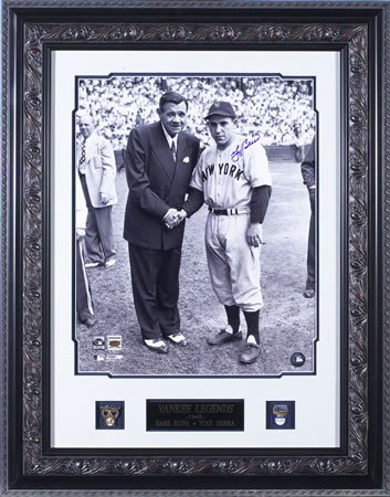 Yogi Berra - Babe Ruth Hand - Signed 16x20 Framed Photograph
