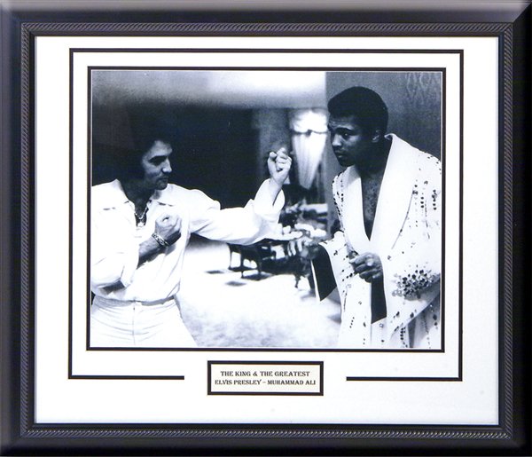 Muhammad Ali & Elvis Presley custom framed photograph