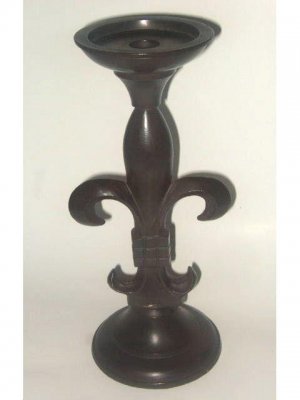 Tall Metal Fleur de Lis Candle Holder French Decor