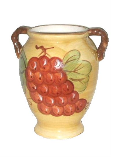 Grapes Decorative Vase Ceramic with Handles
