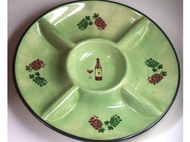Tuscan Wine and Grapes Platter Serving Plate