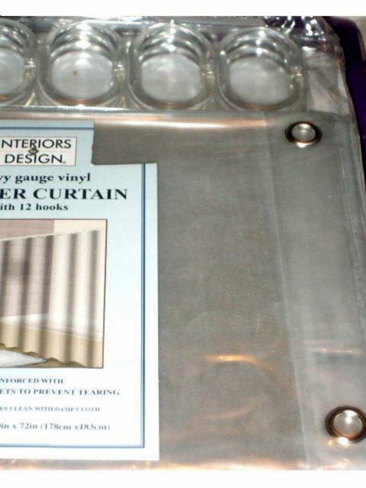 Clear Shower Curtain Liner Heavy Gauge Vinyl with Rings