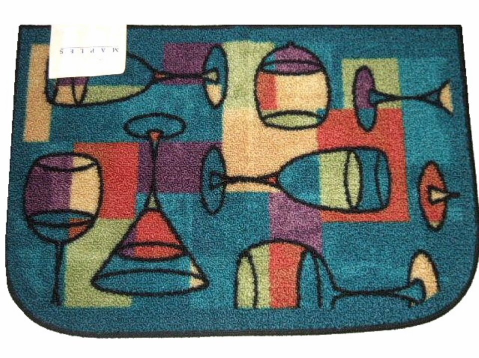 Wine Glasses Cocktails Slice Throw Rug Bar Mat
